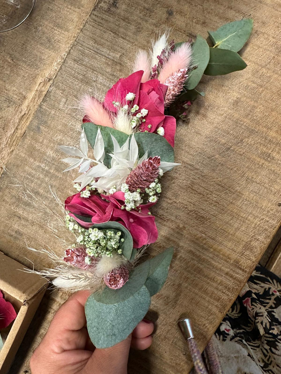 6 kleine Trockenblumensträuße inkl. Vasen